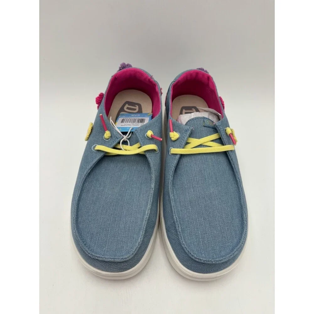 Hey Dude WENDY YOUTH RISE CROCHET DAHLIA Kids' NEW Sneaker Blue US Size Y6/L7